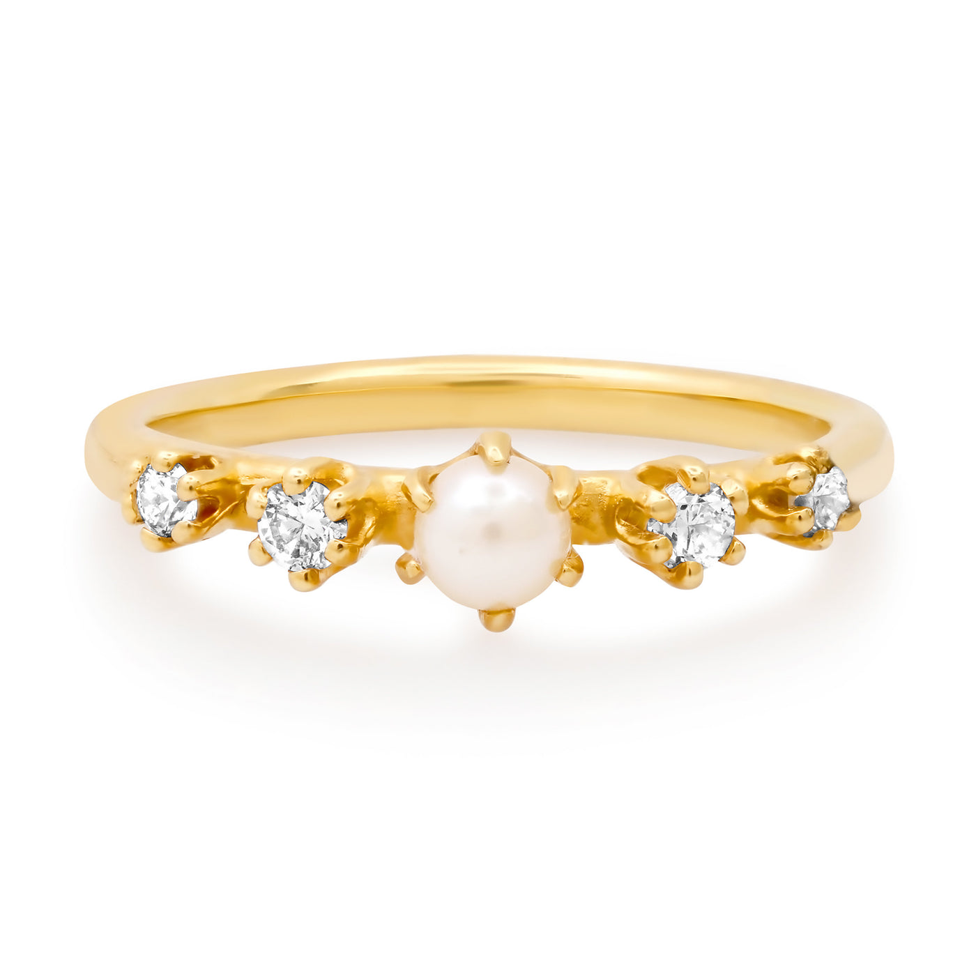 Adeline Pearl and Diamond Ring