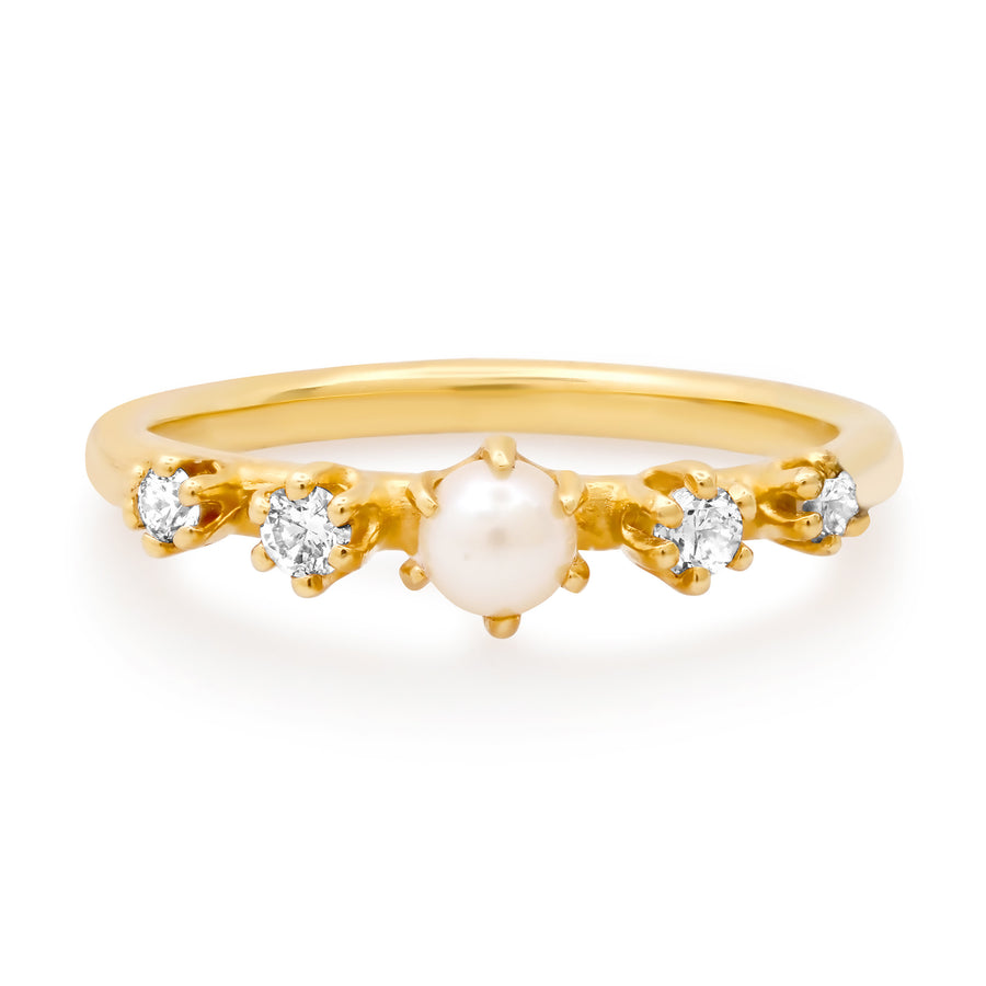 Adeline Pearl and Diamond Ring