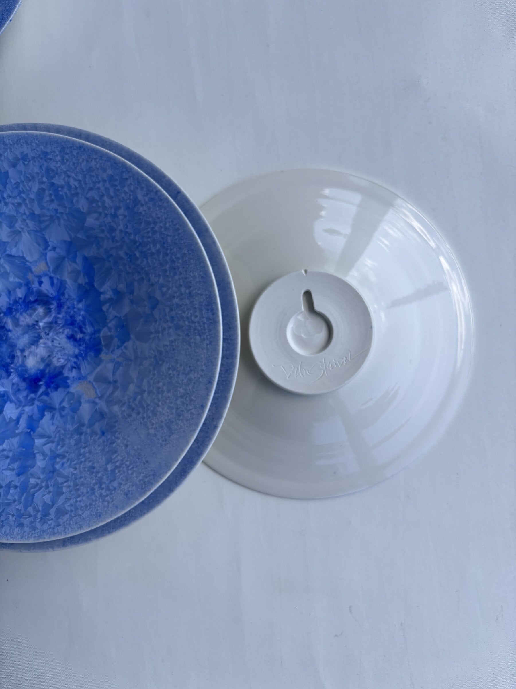 Blue Crystalline Wall Bowls