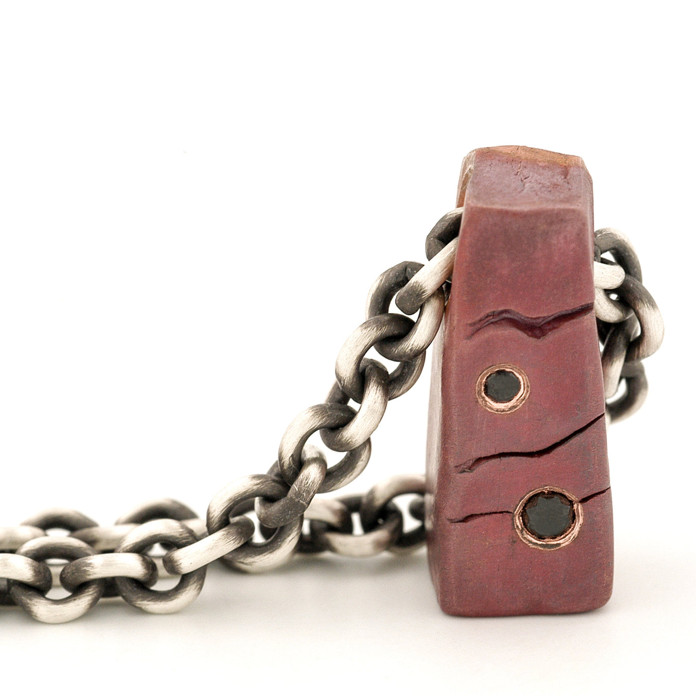 Copper Pendant with Black Diamonds