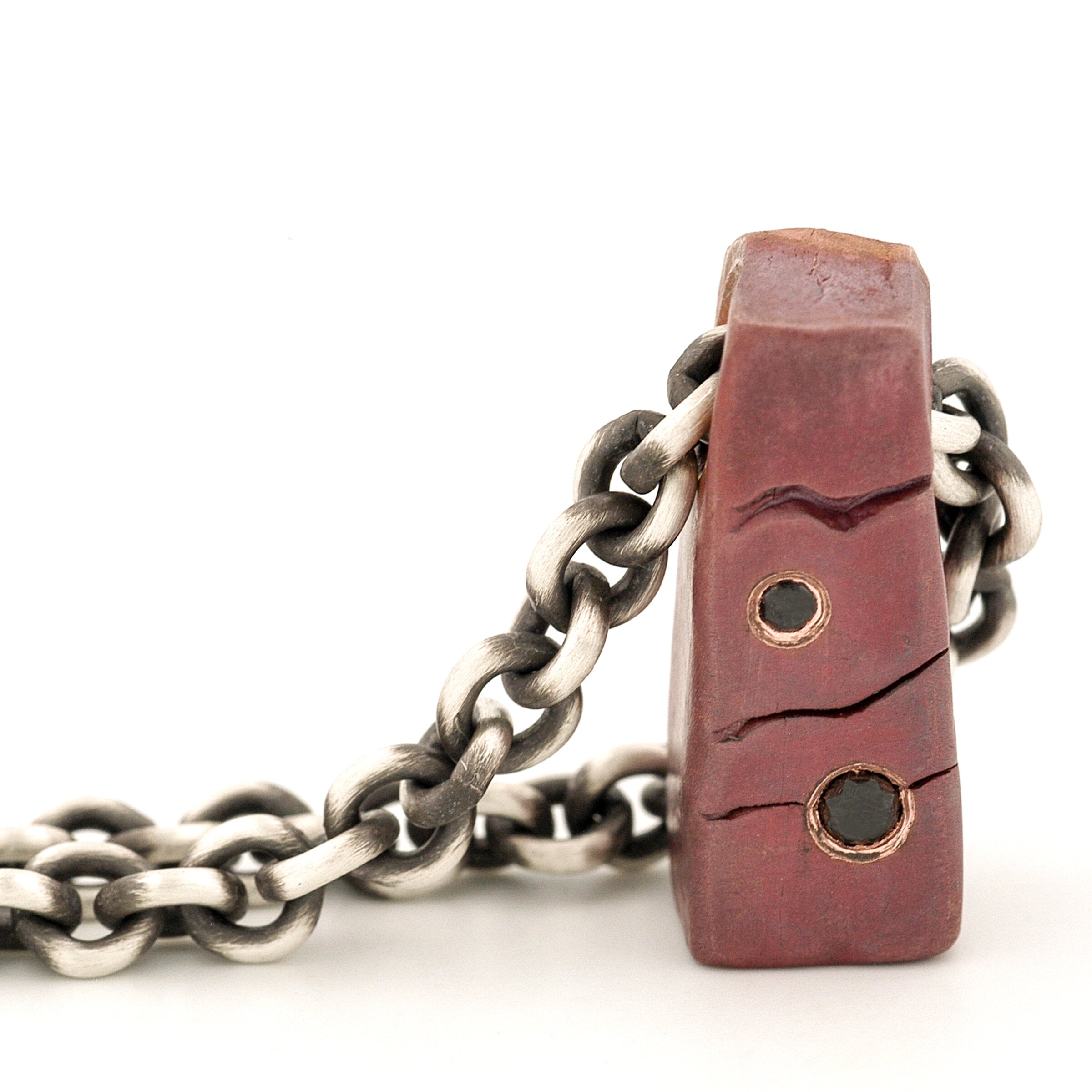 Copper Pendant with Black Diamonds