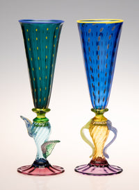 Tutti Frutti Champagne Flutes Pair in Lagoon & Cerulean