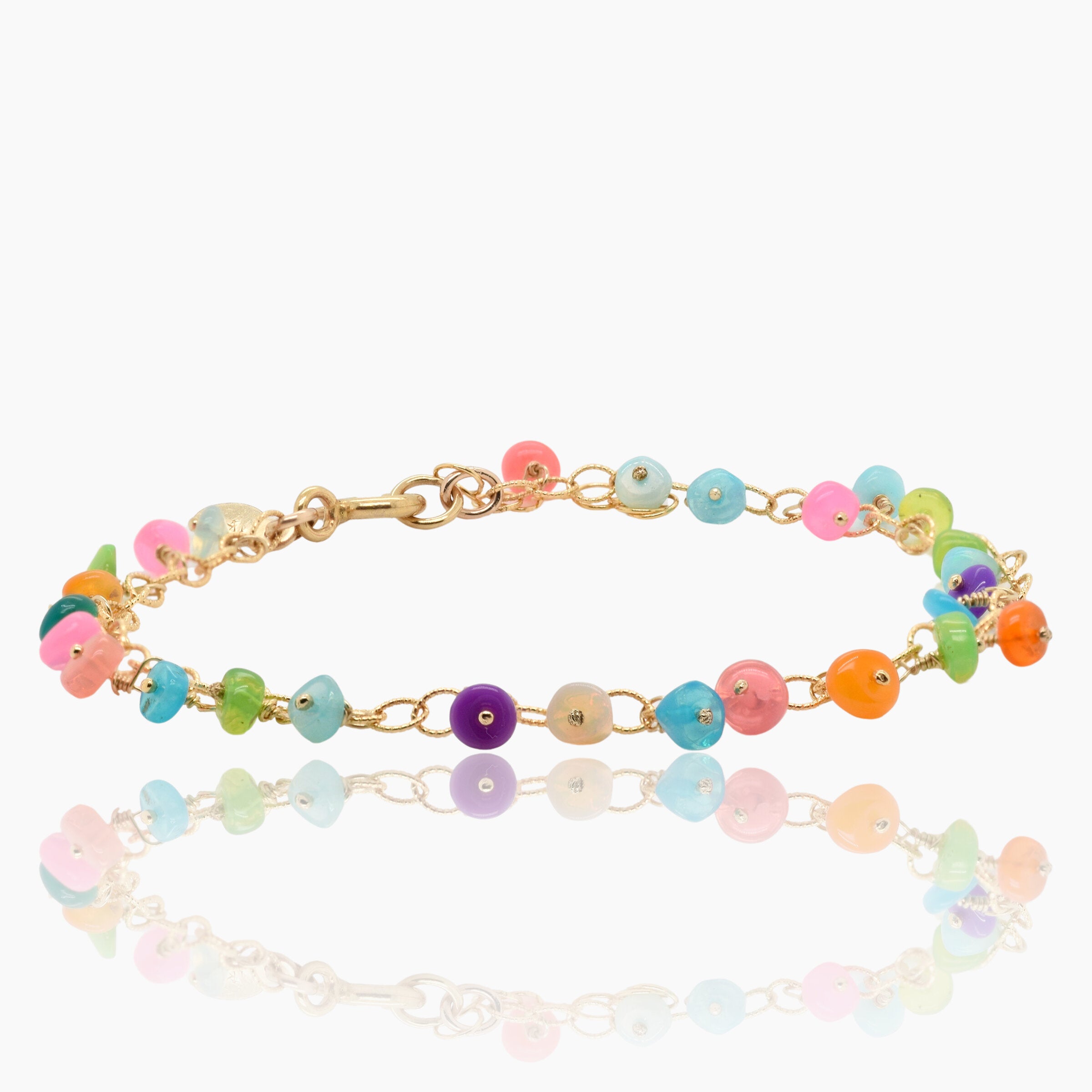 Opal Gold Charm Bracelet