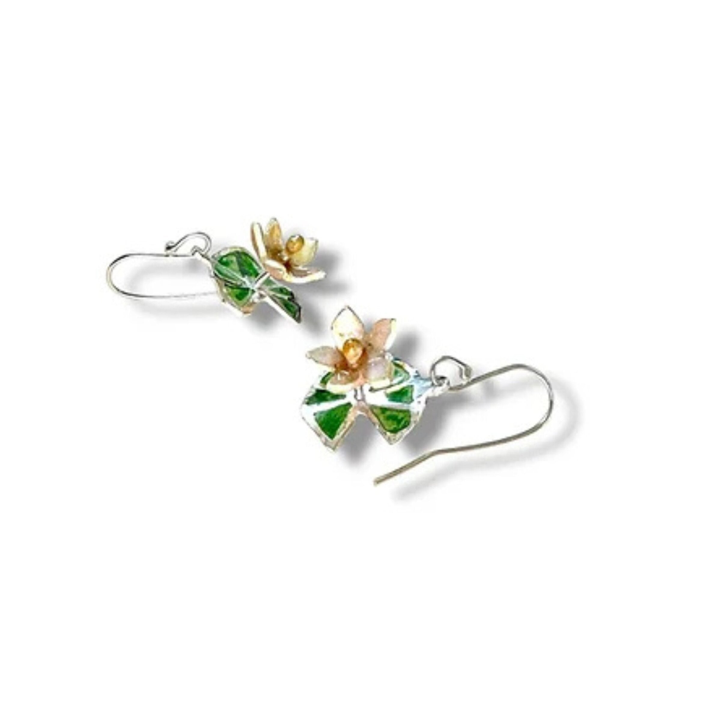 Plique a Jour Lotus Earrings