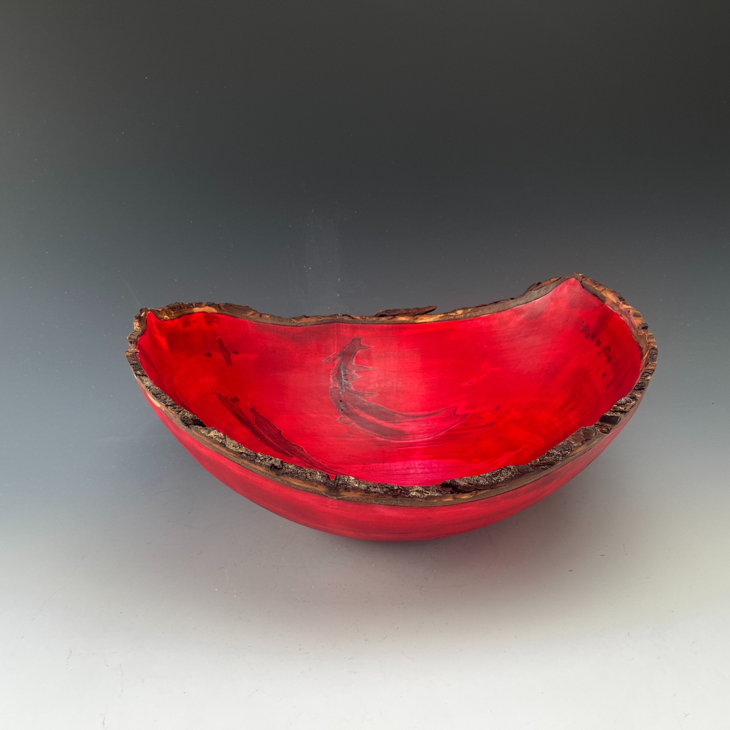 Natural Edge Ambrosia Maple Bowl in Red