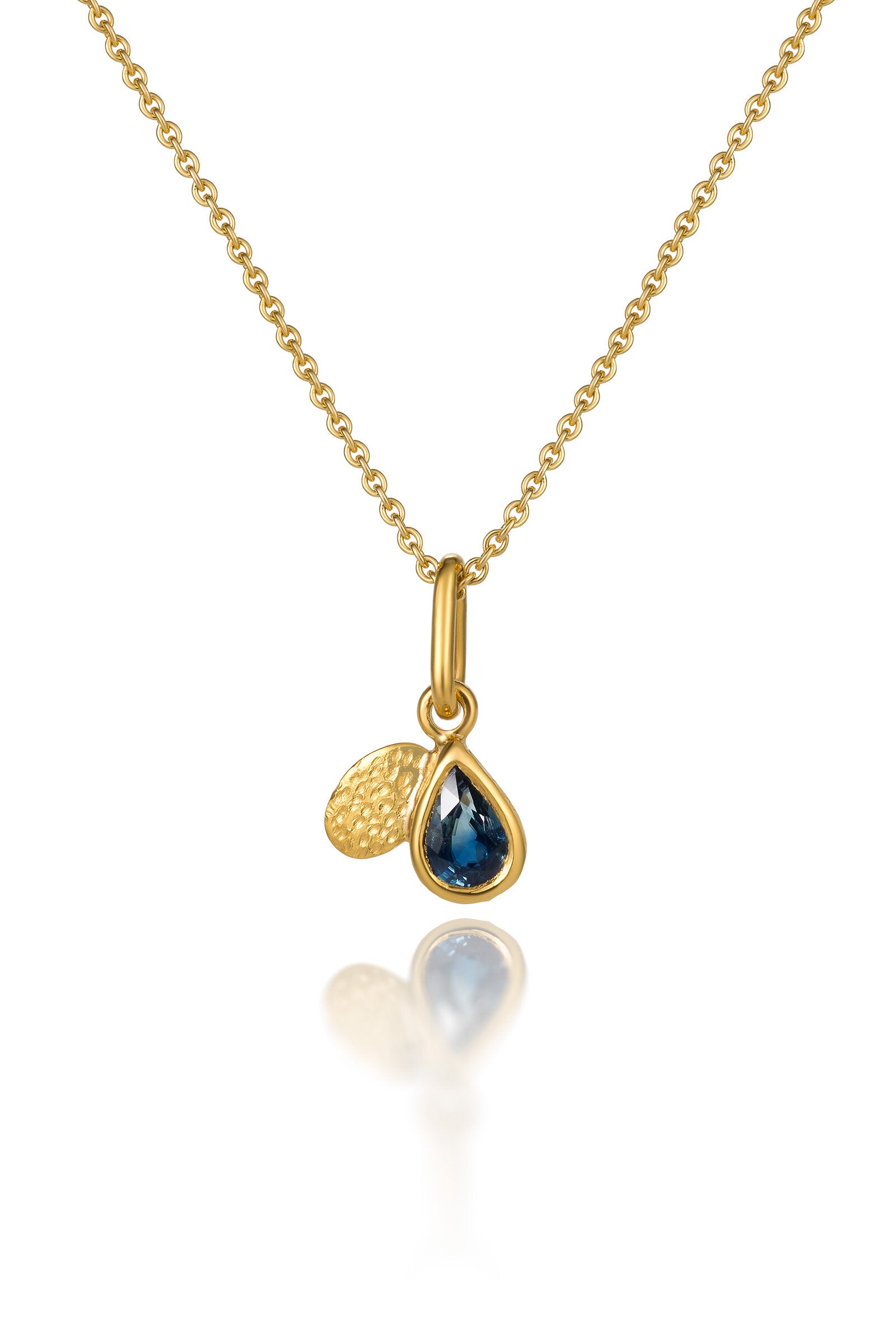 Mini Sapphire and Gold Pendant