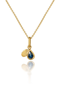 Mini Sapphire and Gold Pendant