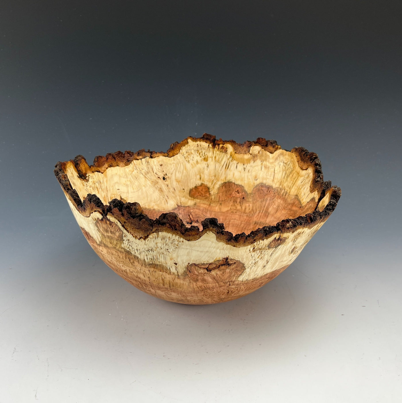 Natural Edge Cherry Burl Bowl VIII