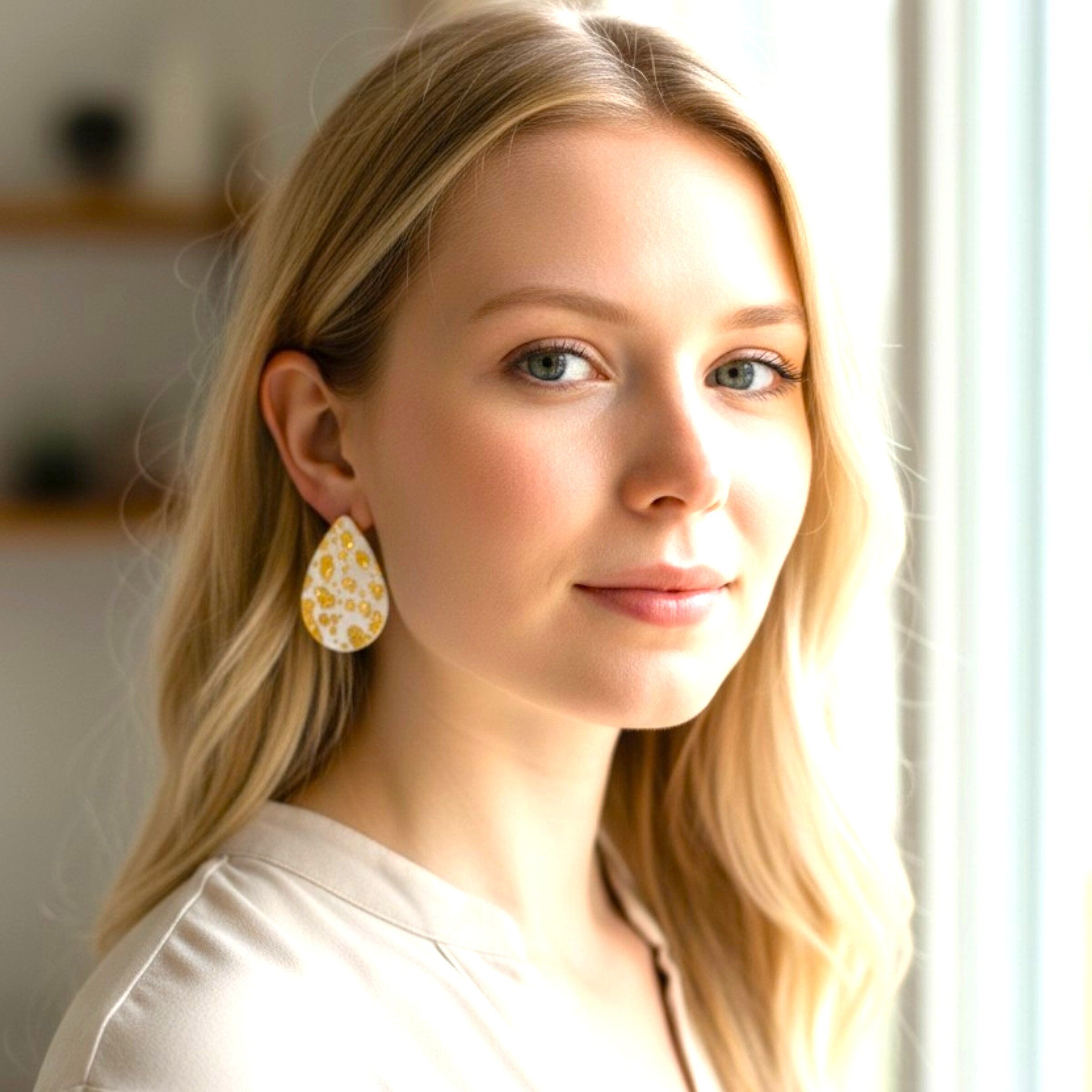 Speckled Teardrop Earrings