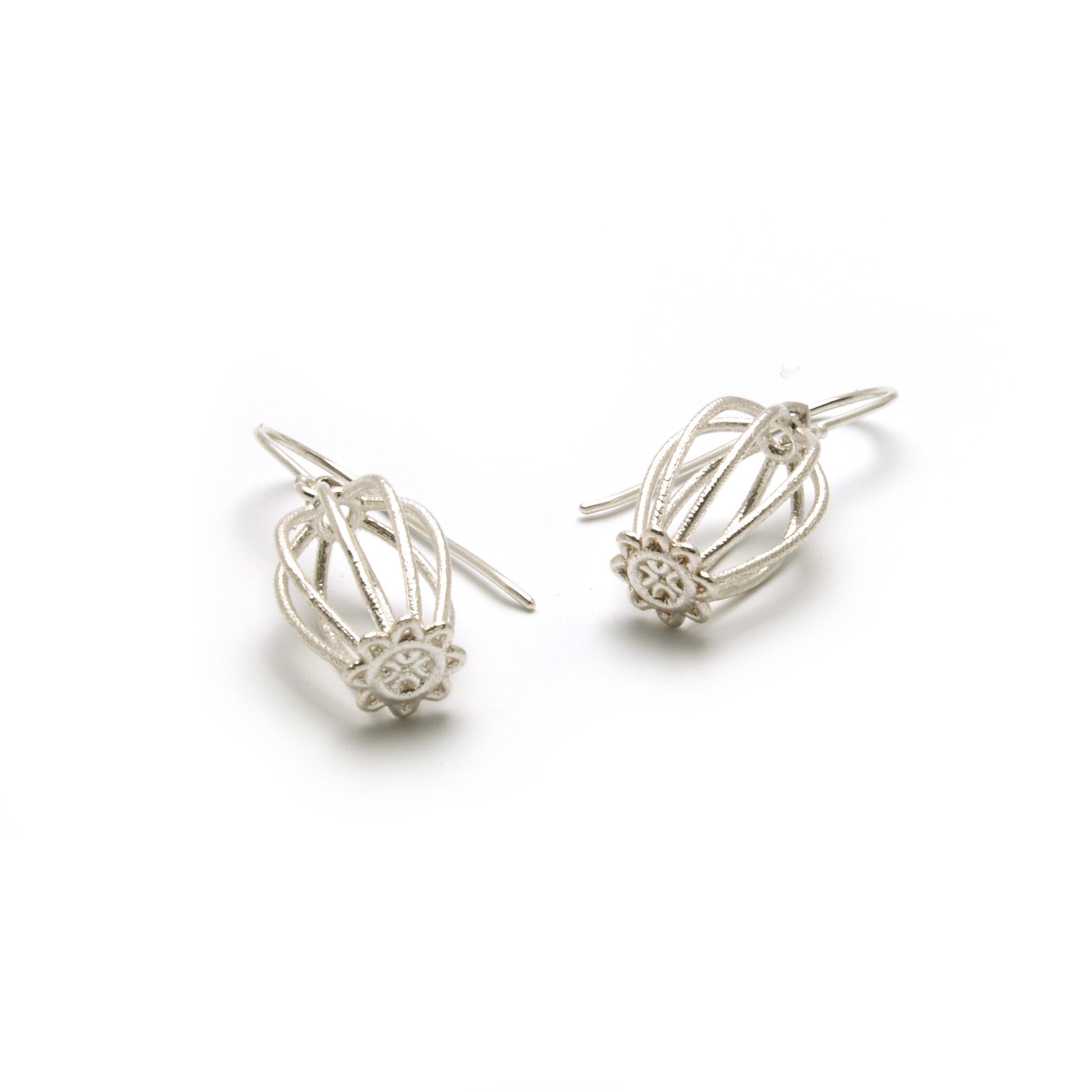 Silver Doily Drop Earrings