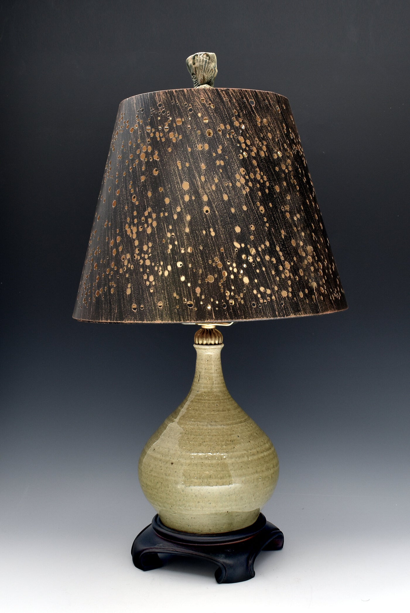 Porcelain Table Lamp with Steel Starlight Shade