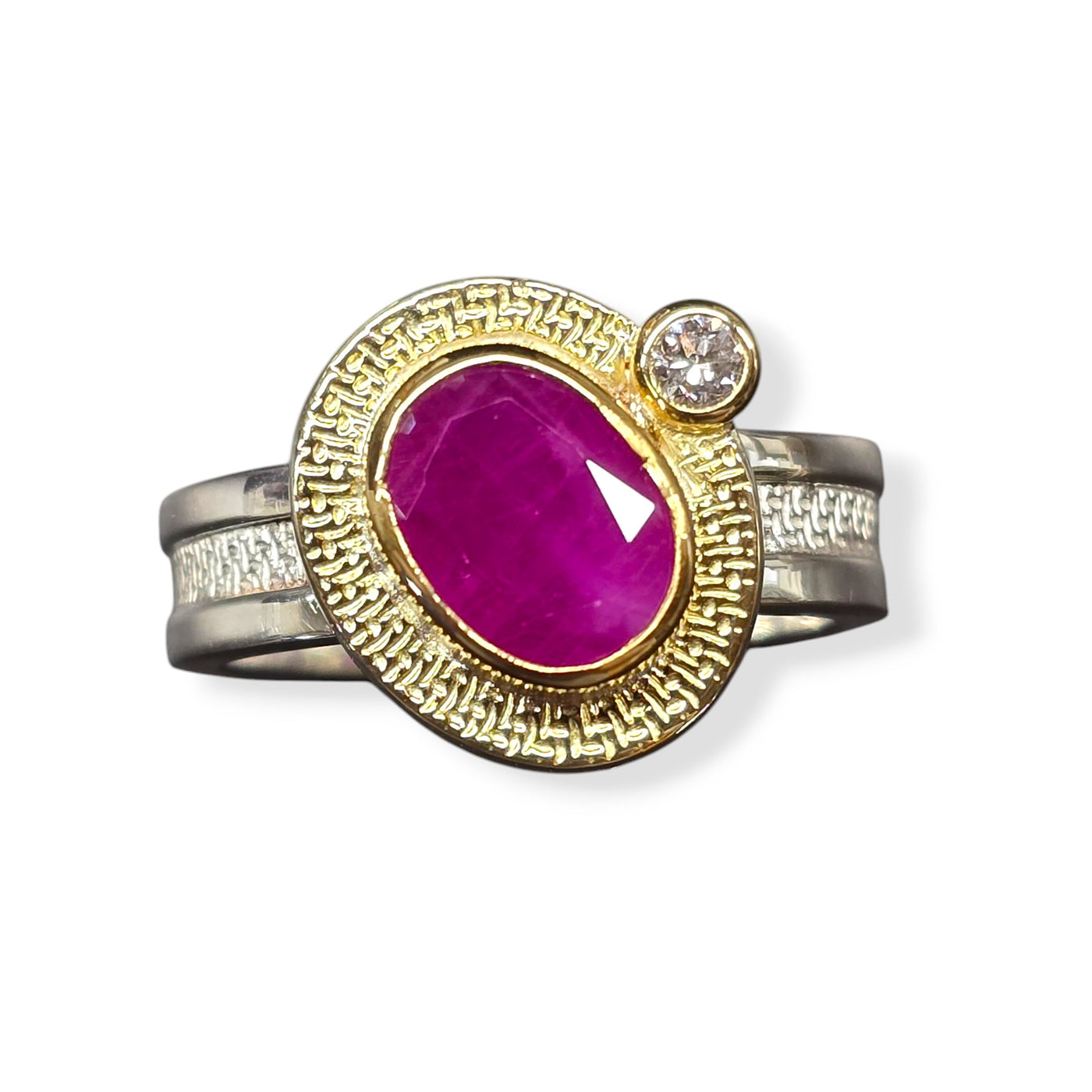 Burmese Ruby & Diamond Ring