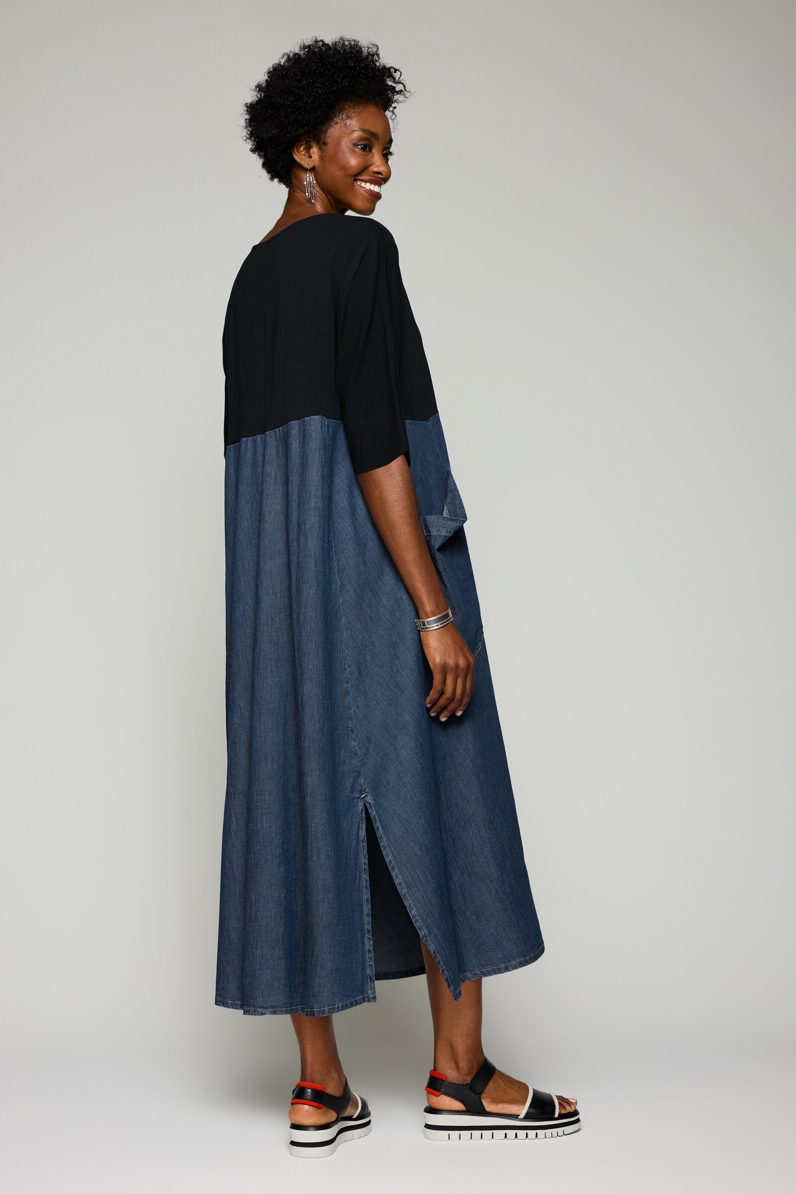 Oversized Mixed Media Dress