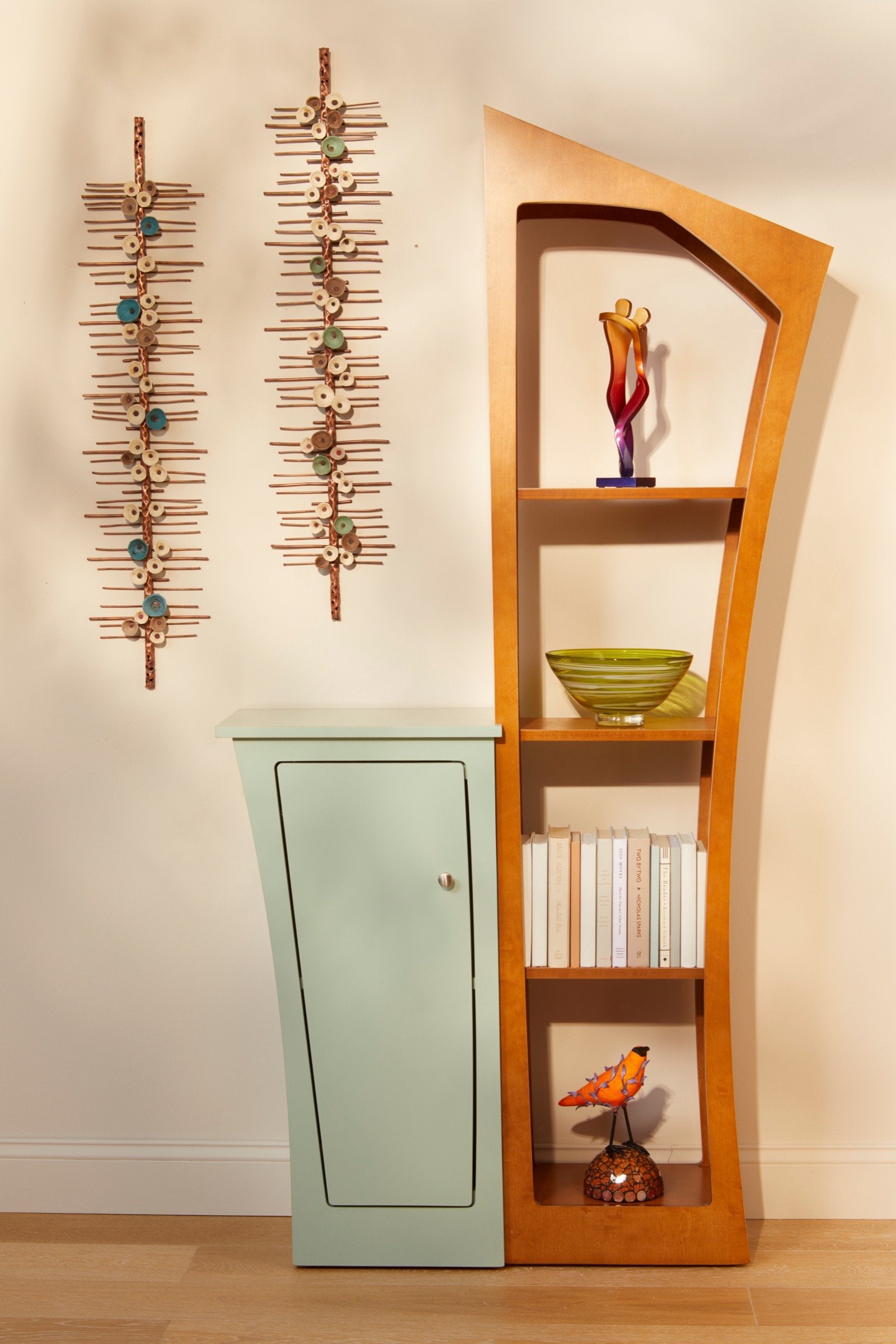 shown with hanne goldgewicht wall sculpture