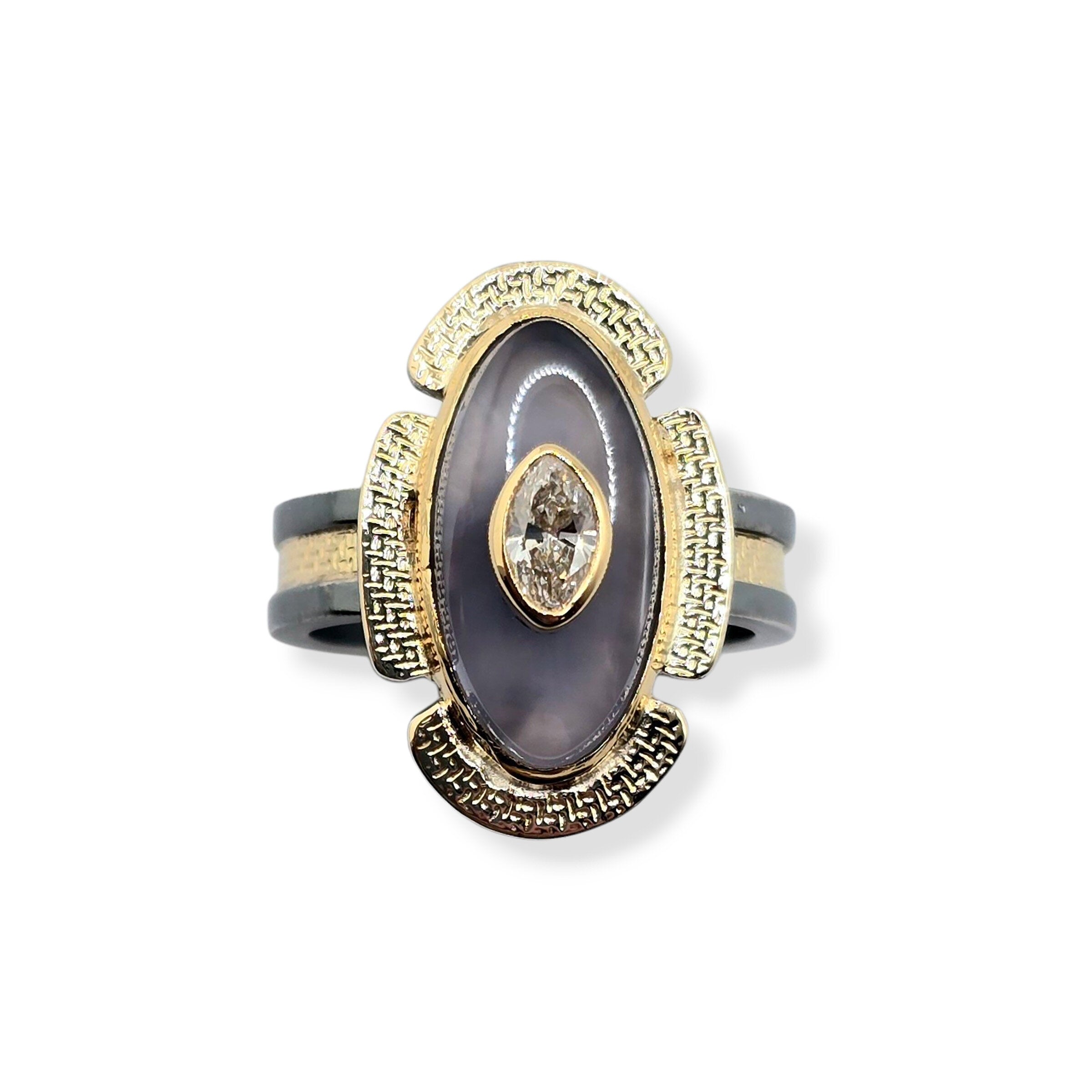 Chalcedony Diamond Ring