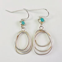 Turquoise Lattice Scribble Earrings
