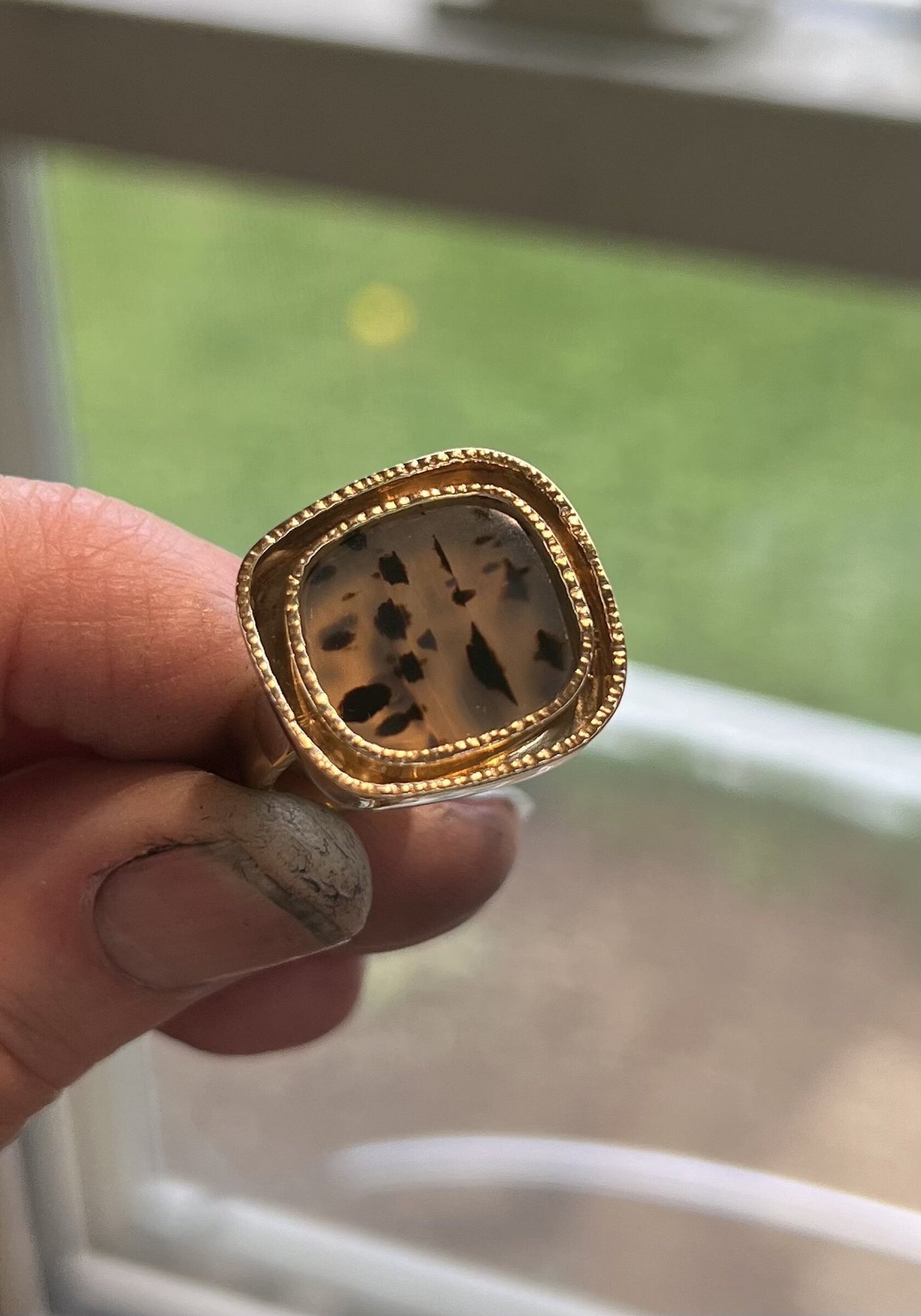 Spotted Agate Ring