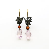 Morganite & Fire Opal Earrings
