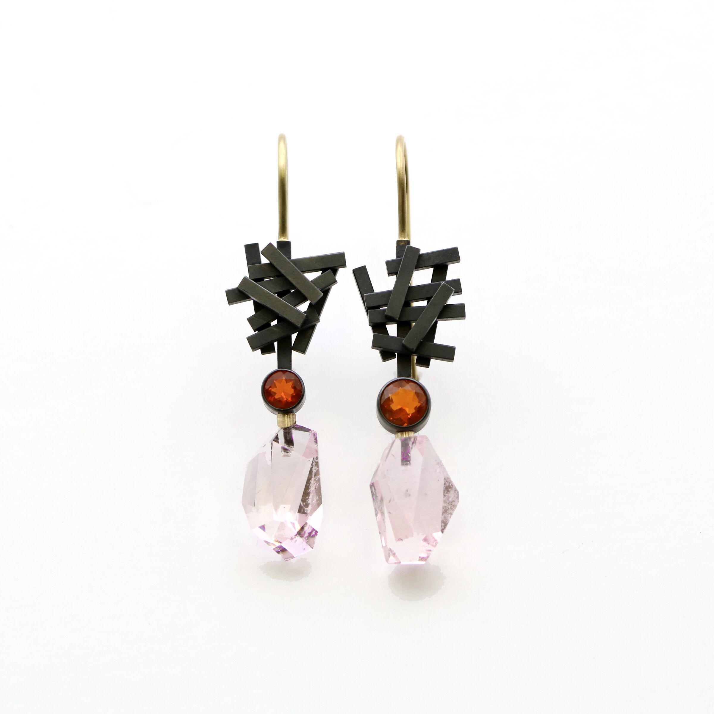 Morganite & Fire Opal Earrings