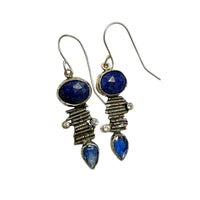 Lapis Kyanite Sticks & Stones Earrings