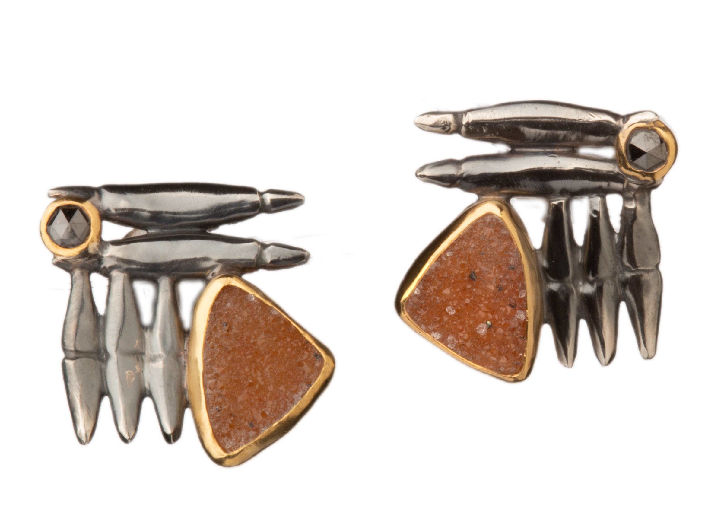 Monzo Earrings with Druzy