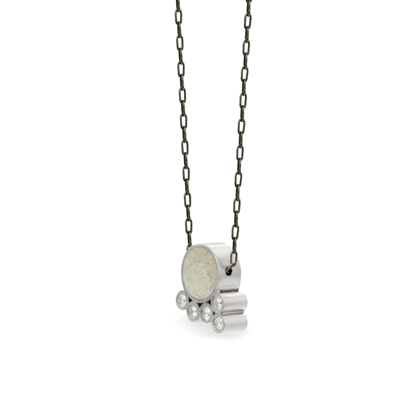 Sterling Silver with White Concrete