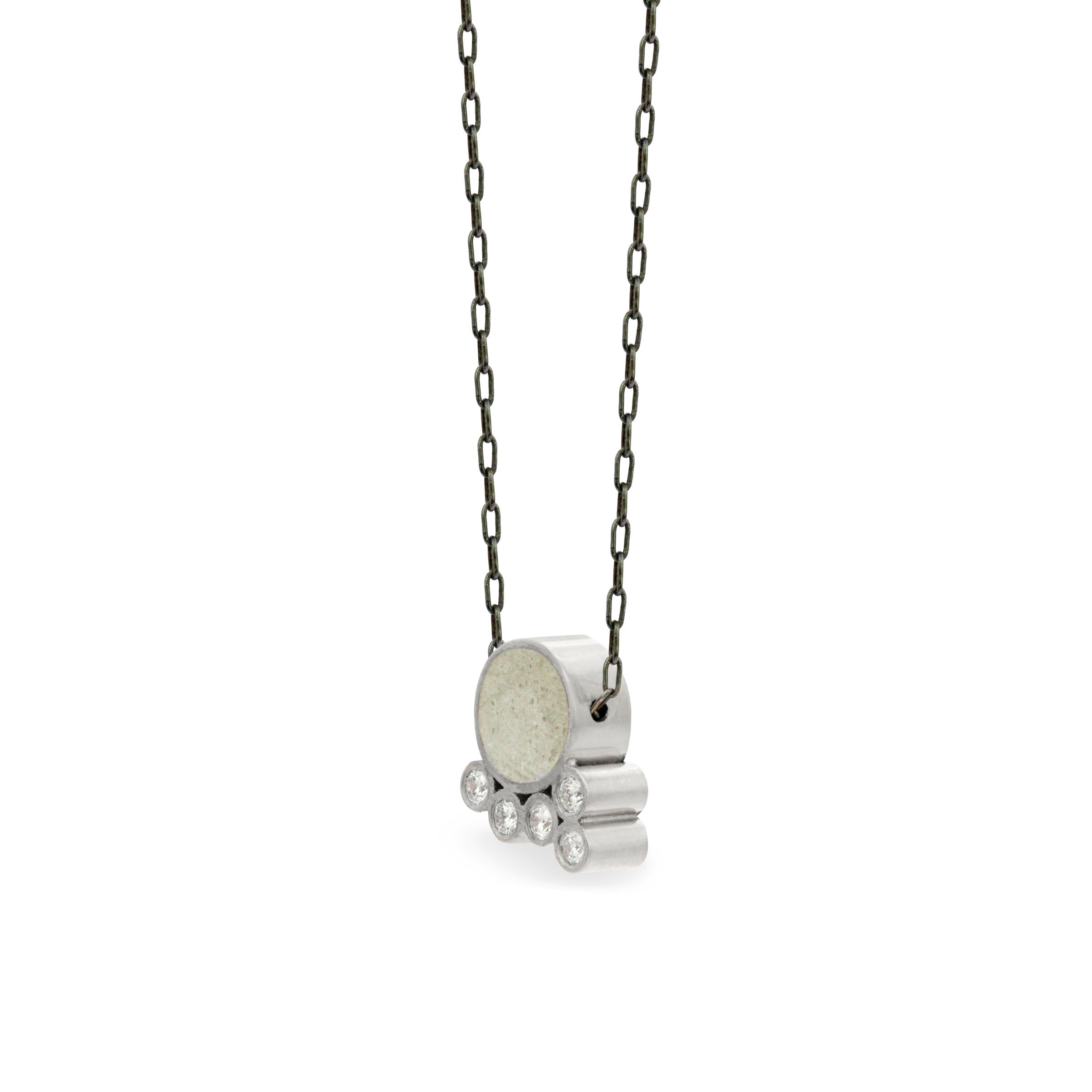 Sterling Silver with White Concrete