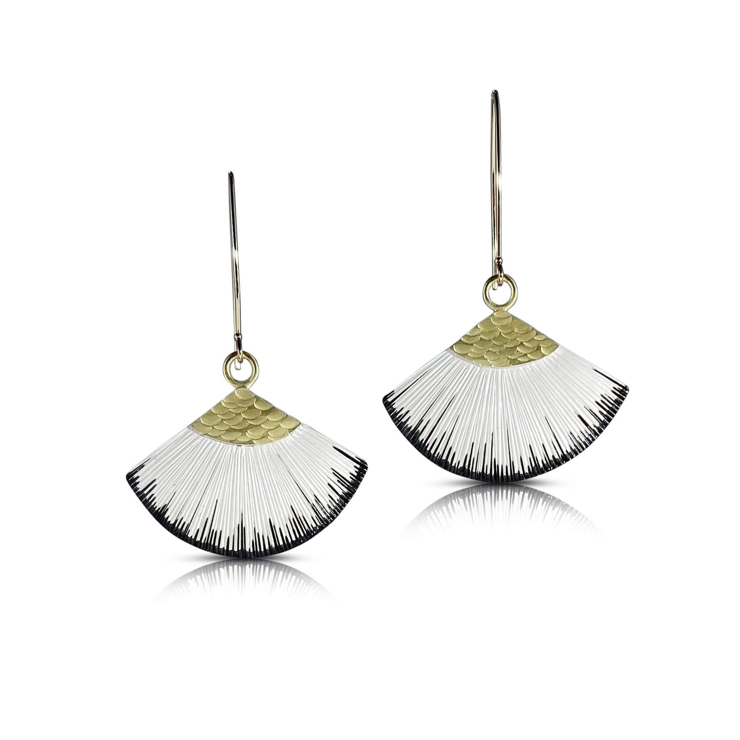 Large Bright Fan Earrings