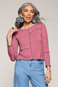 Crinkled Jersey Mosaic Top