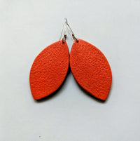 Carved & Textured Leaf Shaped Earrings