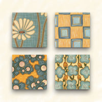 Daisy, Checks, Mari, and Sachiko Wooden Wall Tiles