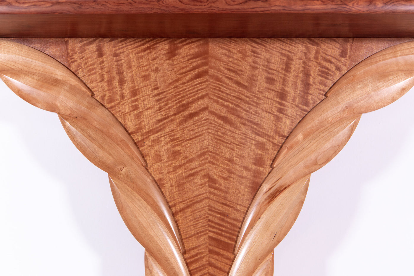 Makore and Bubinga Wings Hall Table