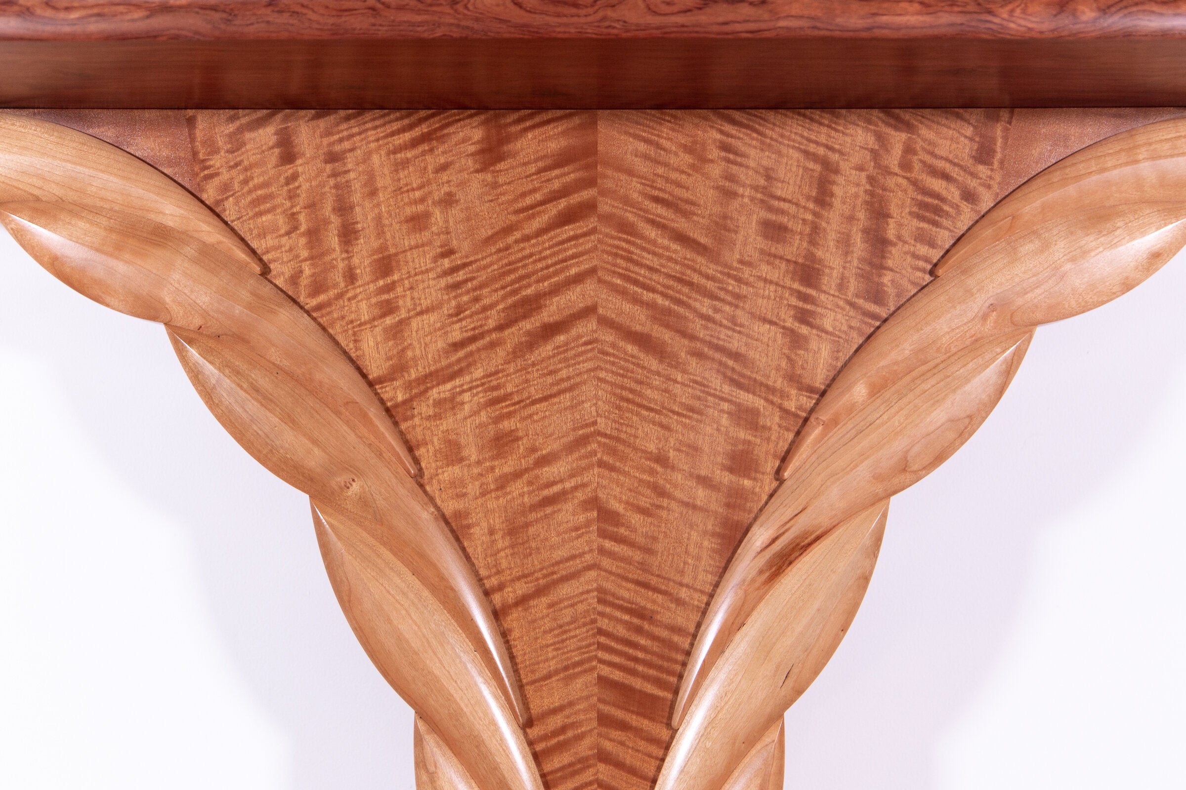 Makore and Bubinga Wings Hall Table