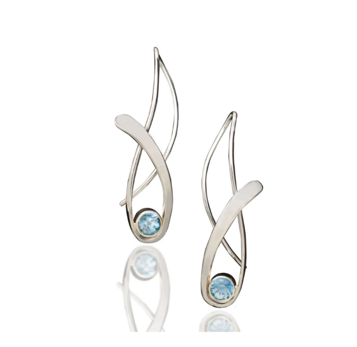 Blue Zircon Seagrass Earrings