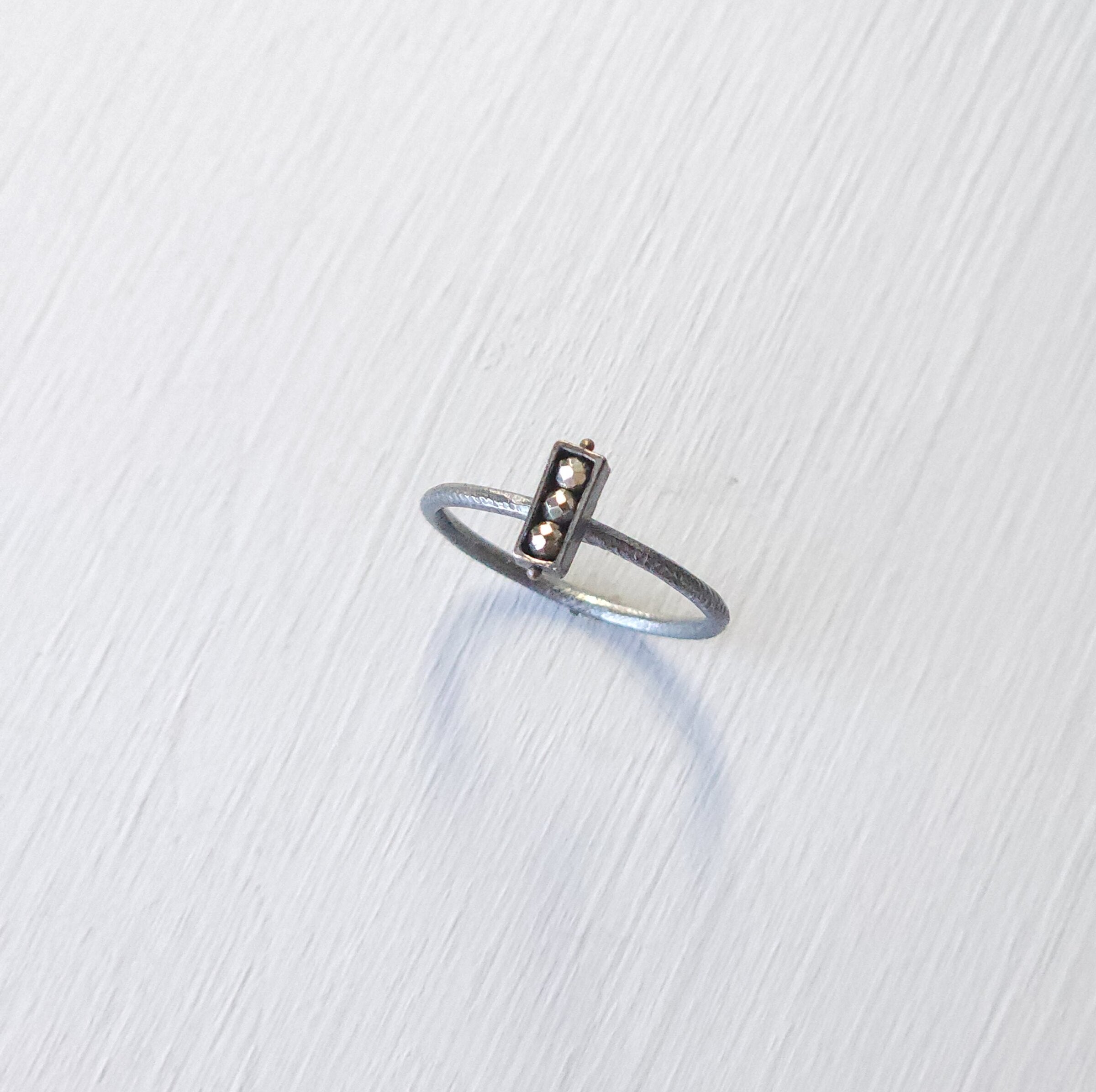 Vertical Three Stone Segment Stacking Ring