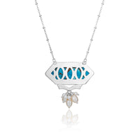 Hexagonal Copper Turquoise & Pearl Necklace