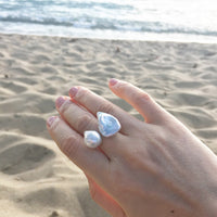 Petal Pearl Statement Ring