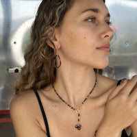 Ruby, Black Spinel, Hessonite Necklace