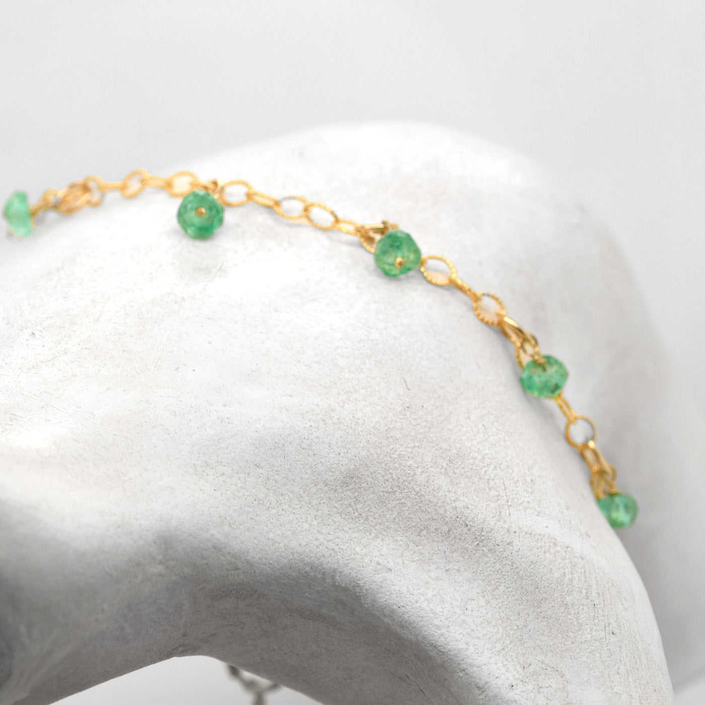 Green Opal Gold Charm Bracelet
