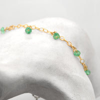 Green Opal Gold Charm Bracelet