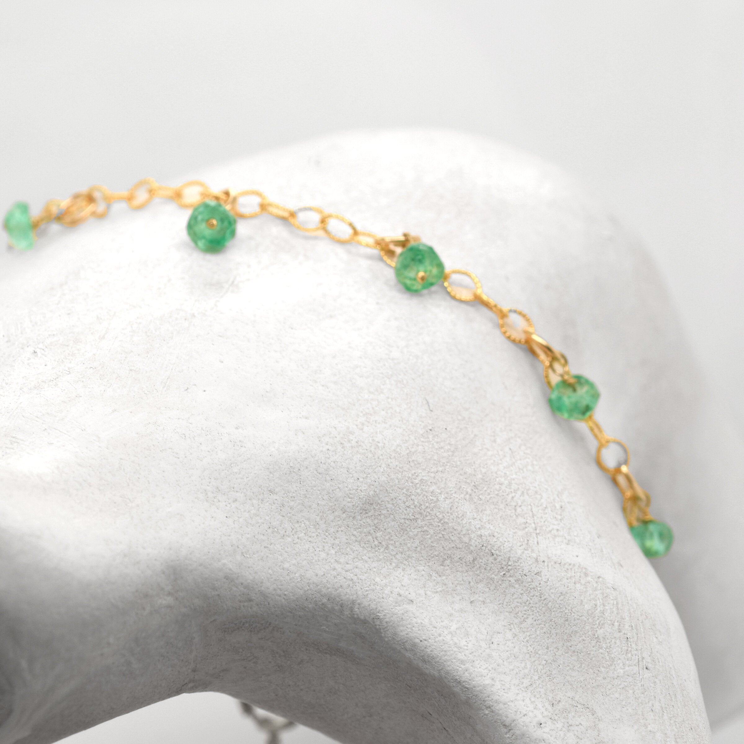 Green Opal Gold Charm Bracelet