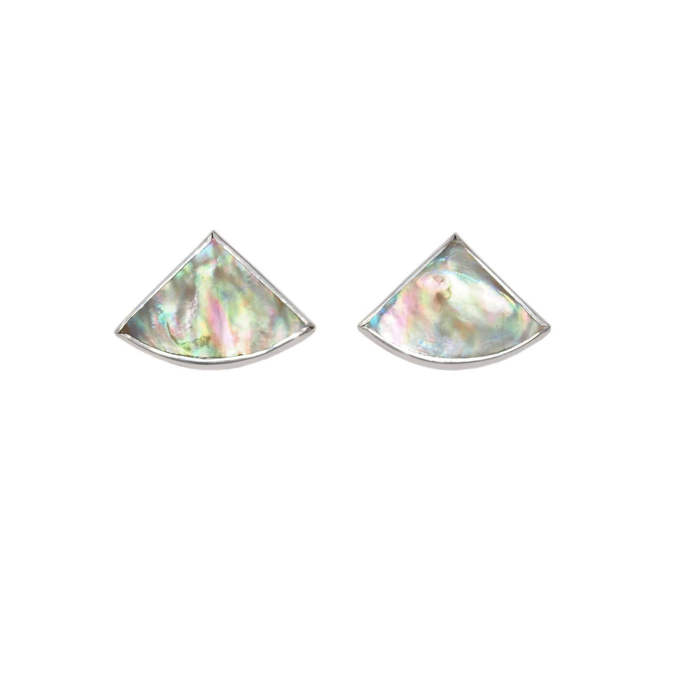 Abalone Fan Stud Earrings