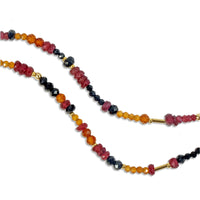 Ruby, Black Spinel, Hessonite Necklace