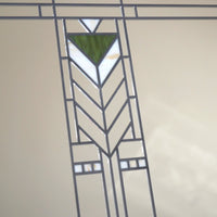 Closeup detail of Prairie-style mirror "Francesco 24x24"