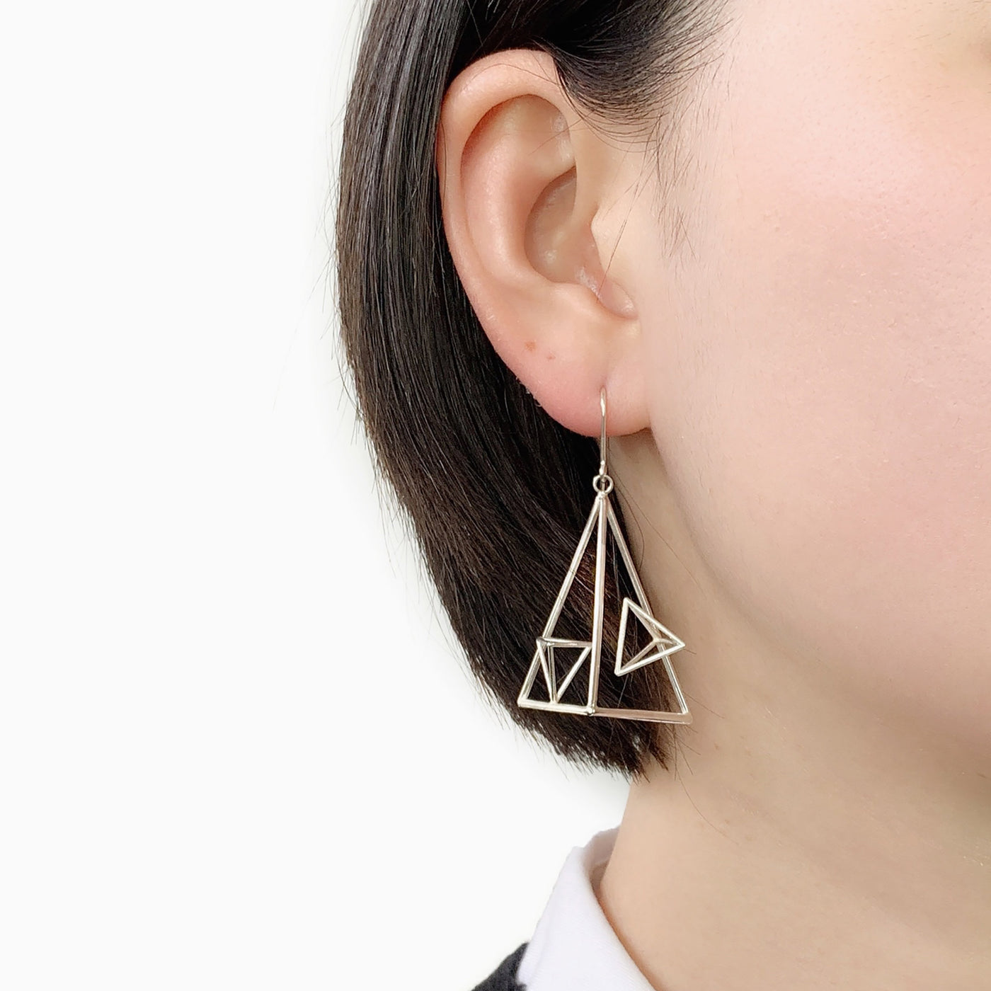 Asymmetric Triangle Dangle Earrings