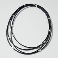 Freshwater Pearl and Rubber Wrap Necklace