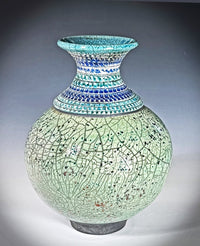 Bejeweled Raku Vase