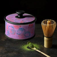 Lidded Jar with Matcha, Whisk, and Spoon