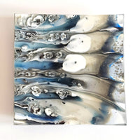 Cream, Blue and Black Sculptural Glass Dish - Onward Series