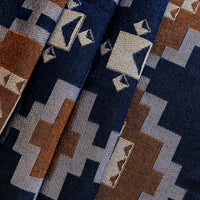 Loom Woven Throw Blanket in Navy Diamond